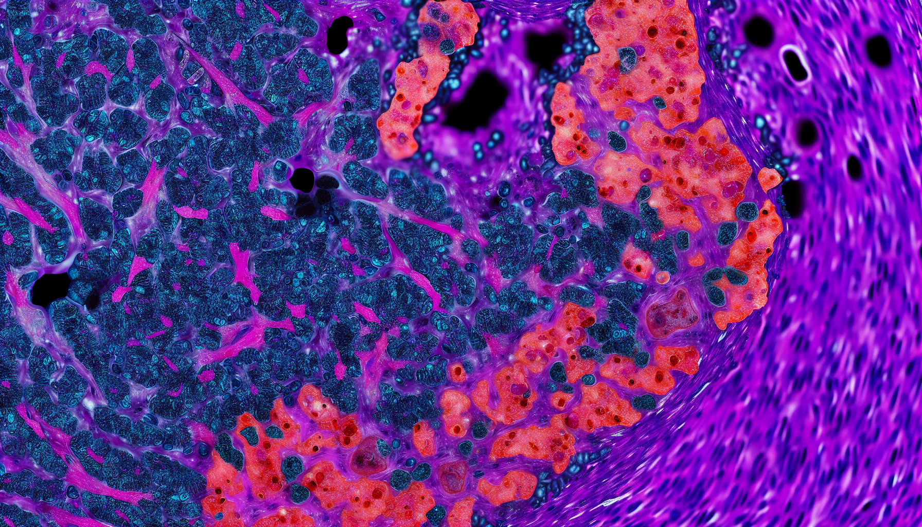Photo of metastatic colorectal cancer cells spreading