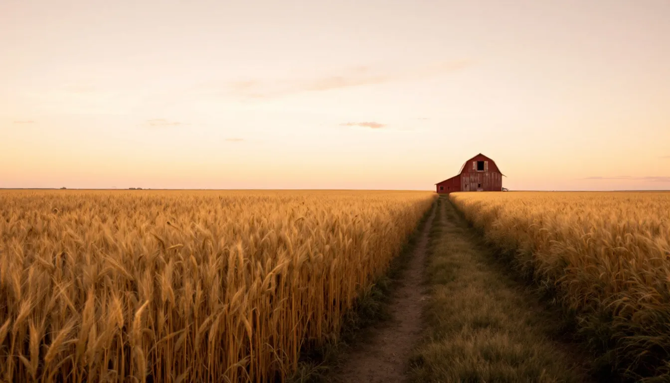 The image depicts a vast expanse of farmland, showcasing rolling fields and a clear blue sky, ideal for agricultural use. This land can be assessed for its value, which is crucial for property owners and real estate investors when determining land value for depreciation and tax purposes.