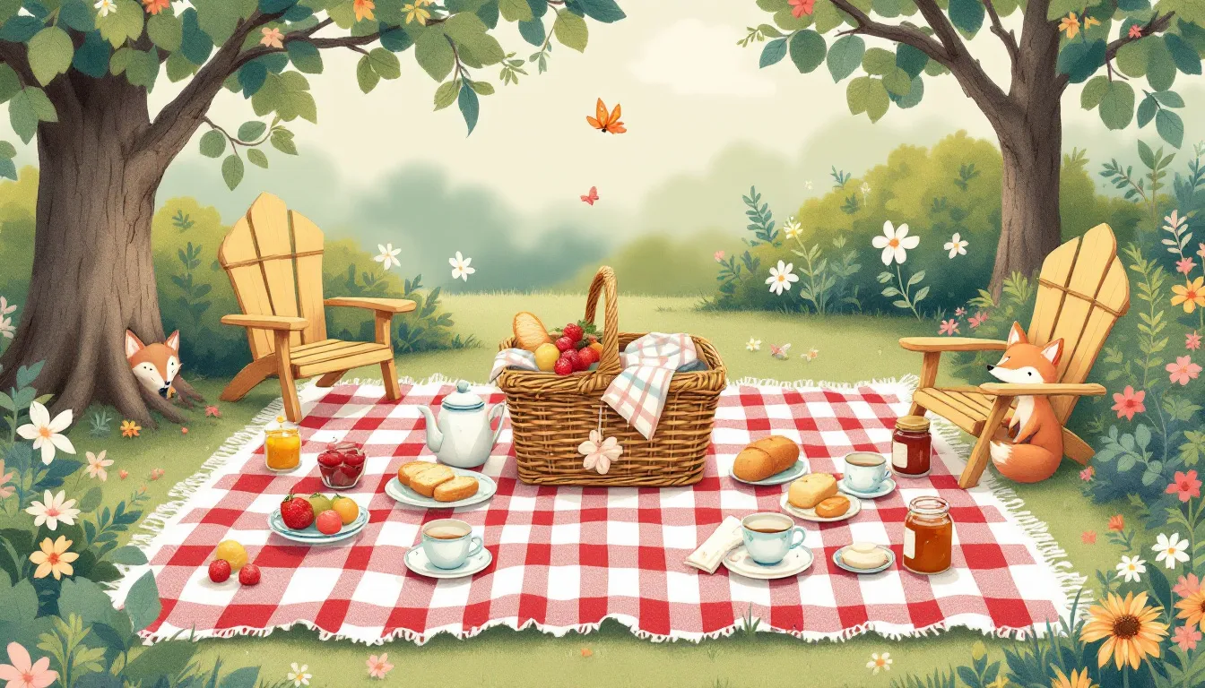 A beautifully arranged romantic picnic set for a perfect date night.
