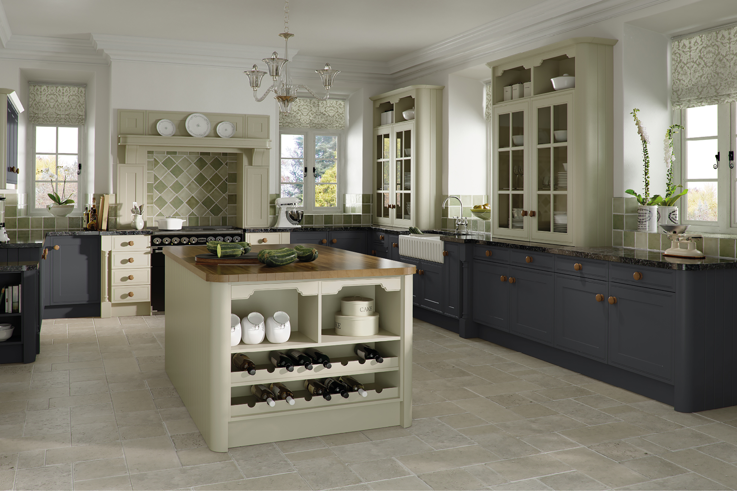 Two colour including grey kitchen