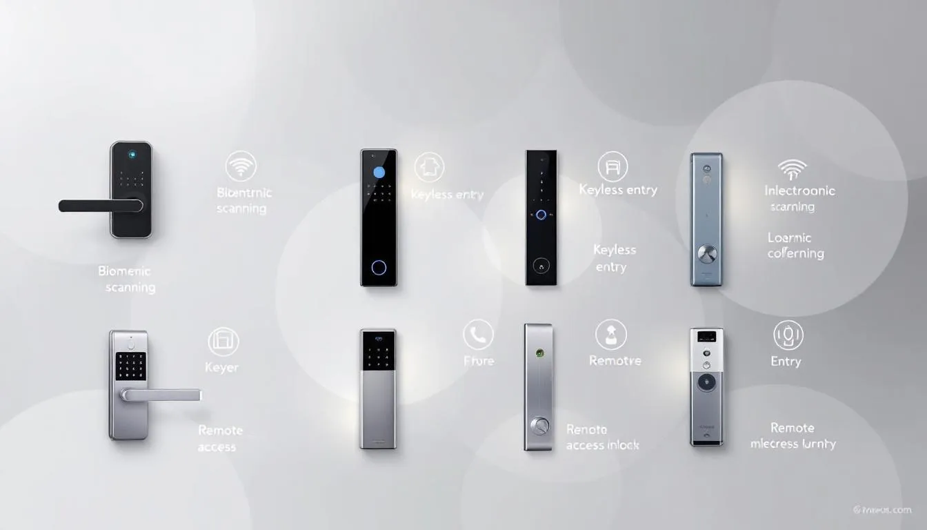 Different types of electronic locks displayed, highlighting options for businesses.