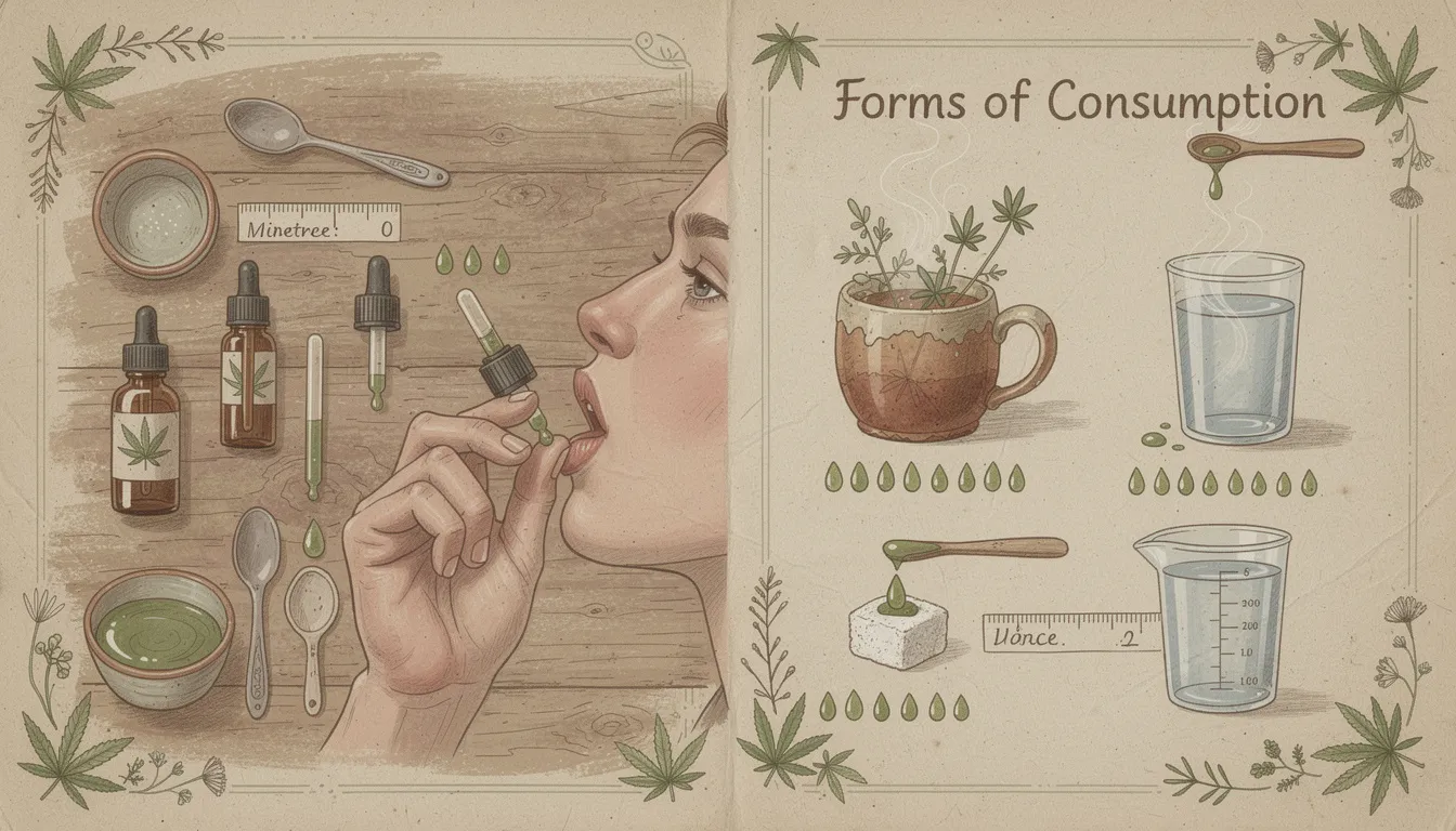 Konsumformen und Dosierung von Cannabis-Tinkturen.