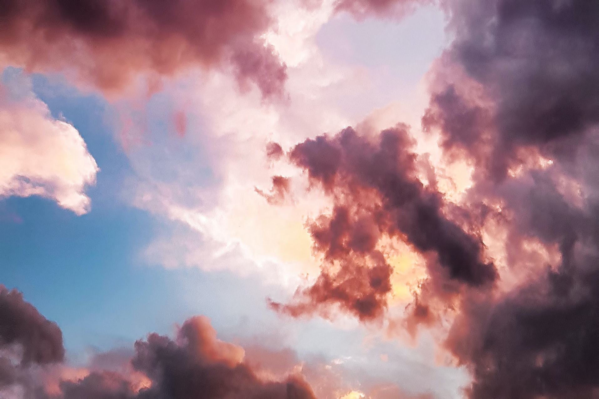 Photo by eberhard grossgasteiger: https://www.pexels.com/photo/down-angle-photography-of-red-clouds-and-blue-sky-844297/