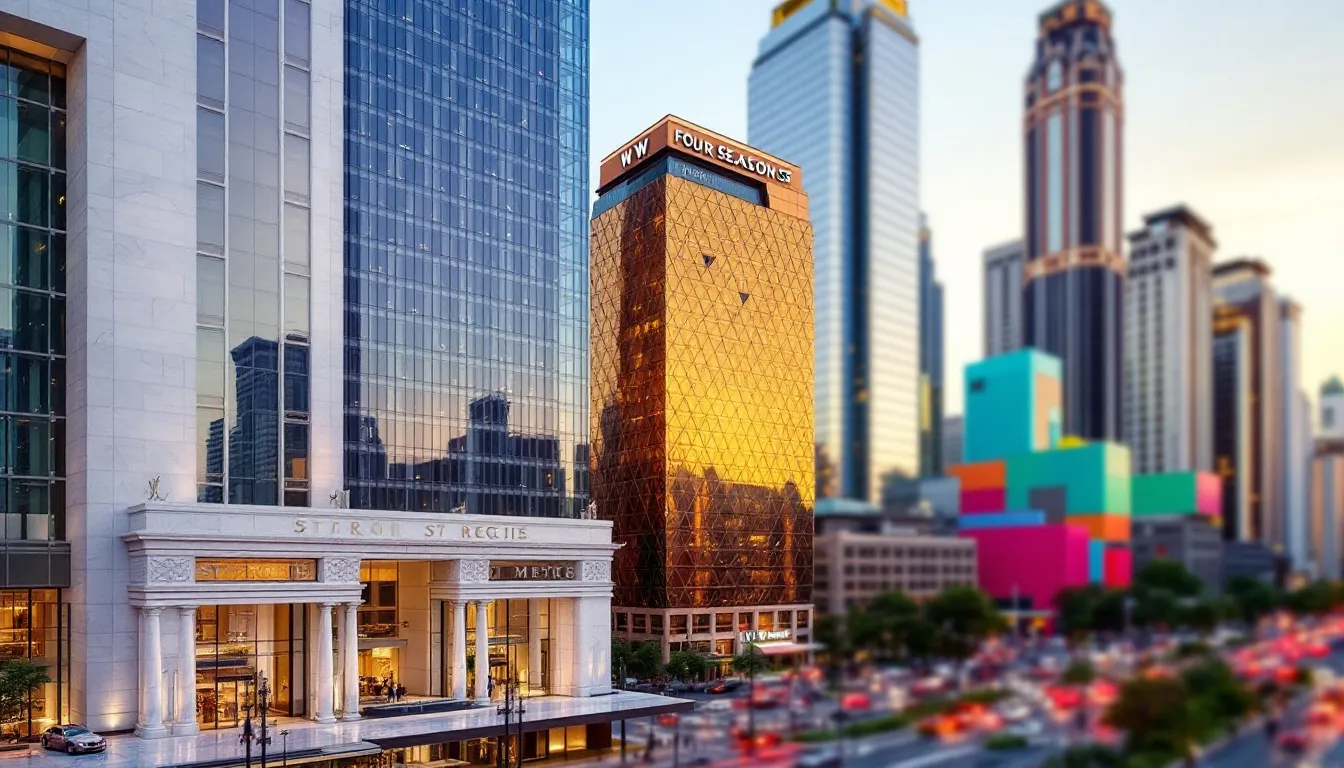Imagen de varias marcas de hoteles en Reforma, Ciudad de México.
