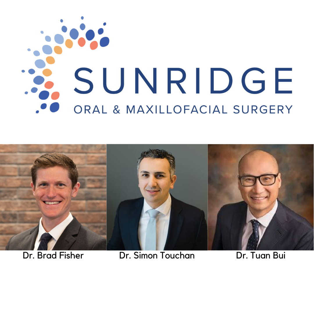 the team of surgical doctors at Sunridge Oral Surgery Dr. Fisher, Dr, Touchan and Dr. Bui