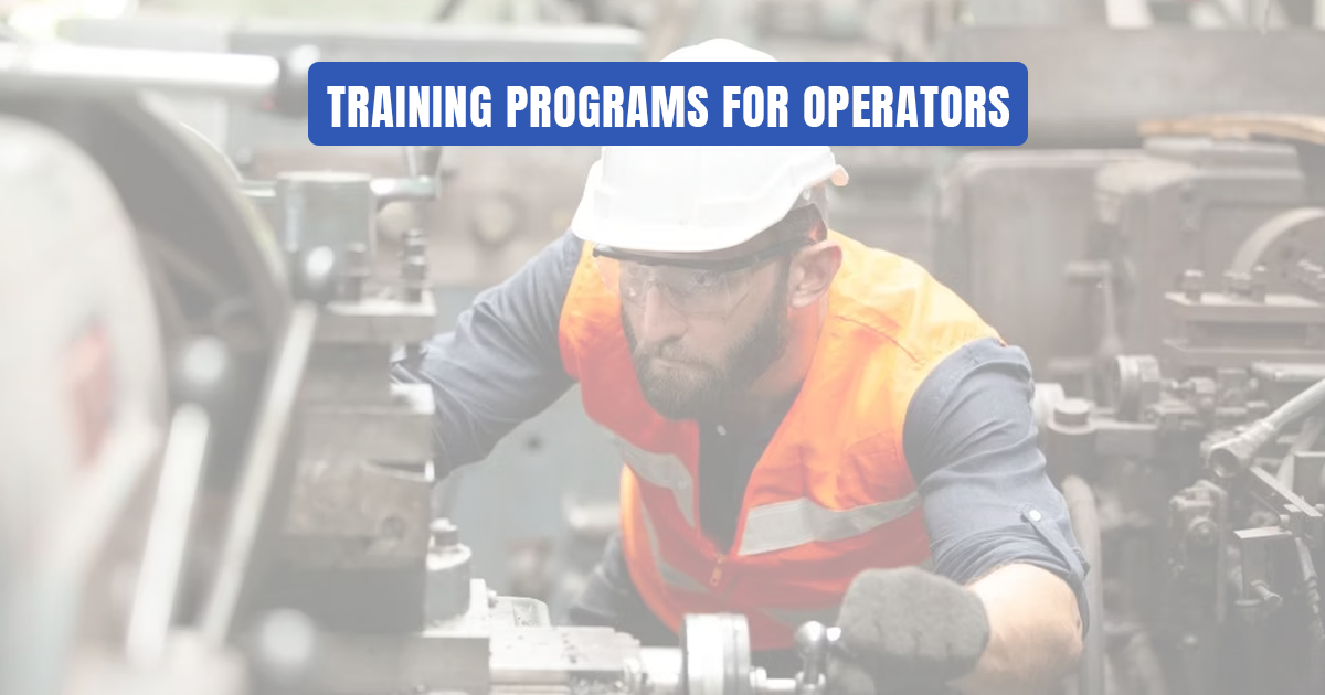 Factory worker in safety gear operating industrial machinery.