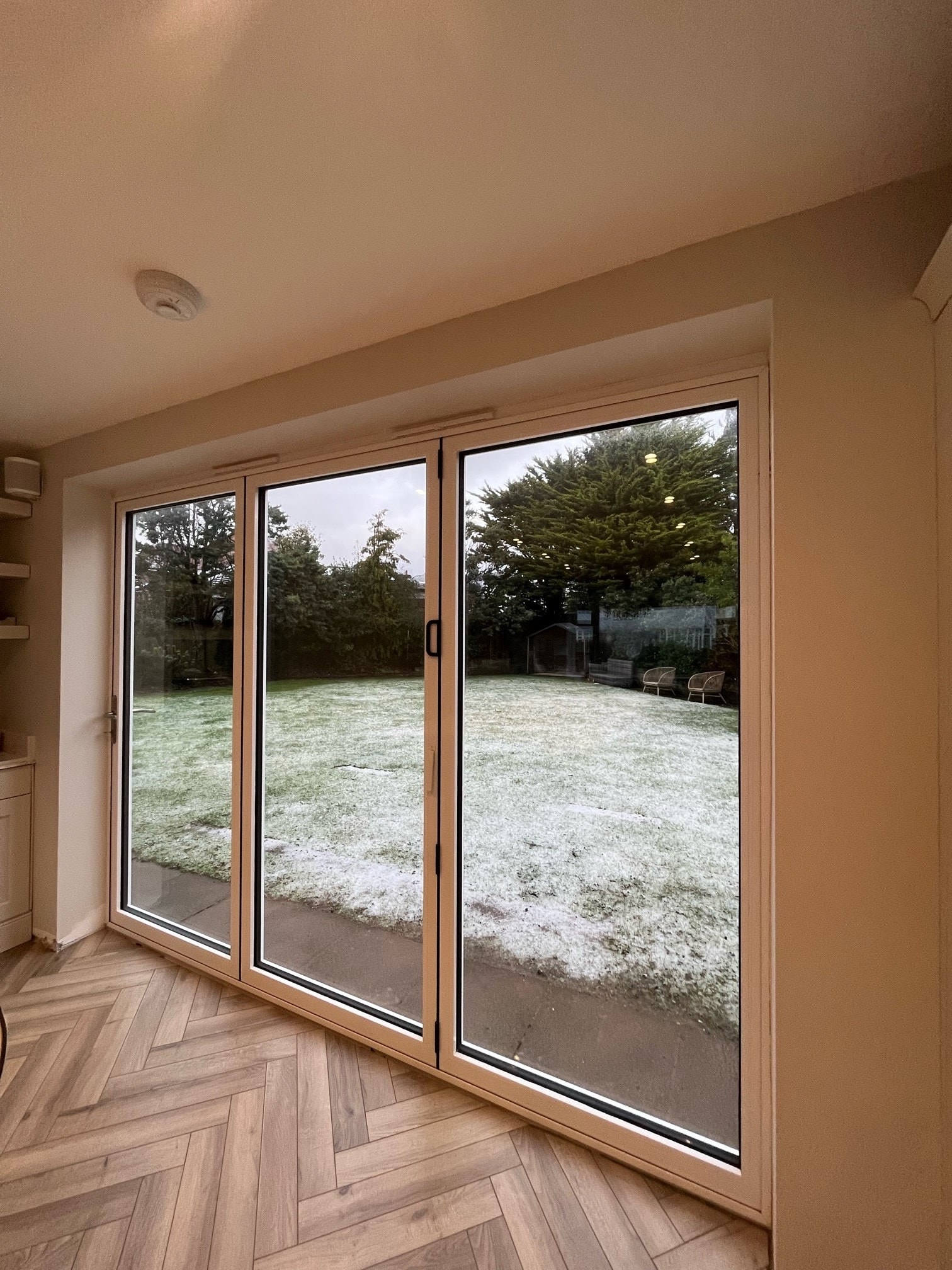 white bifold door