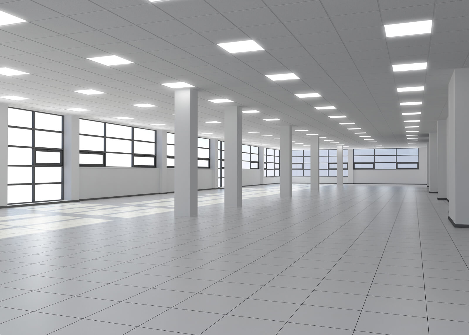 Panel Lighting - Empty Office Floor