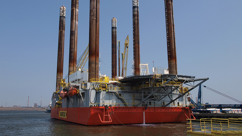 Docked Barge-based Oil Rig