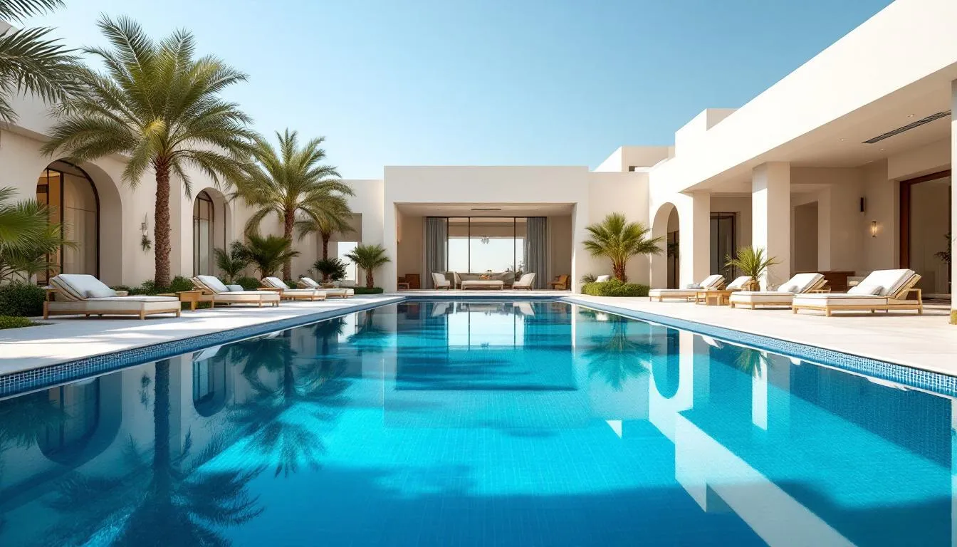 Regular pool maintenance schedules being followed for a well maintained swimming pool.