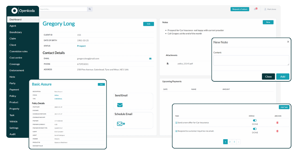 insurance product configuration
