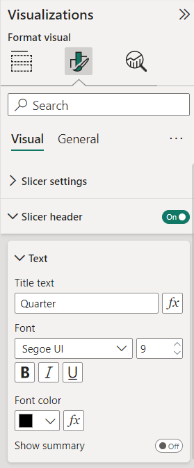 Customize Header in Power BI Slicer 