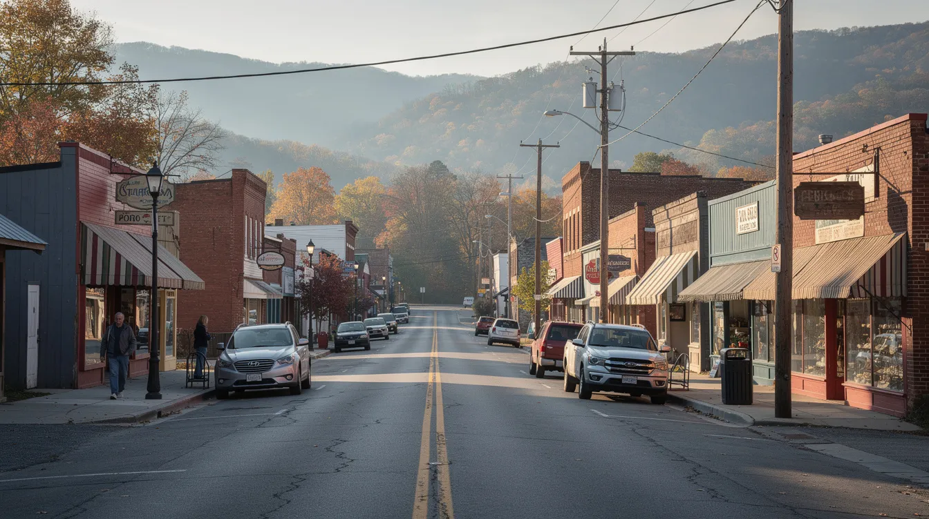 Small town West Virginia business district and regional visibility