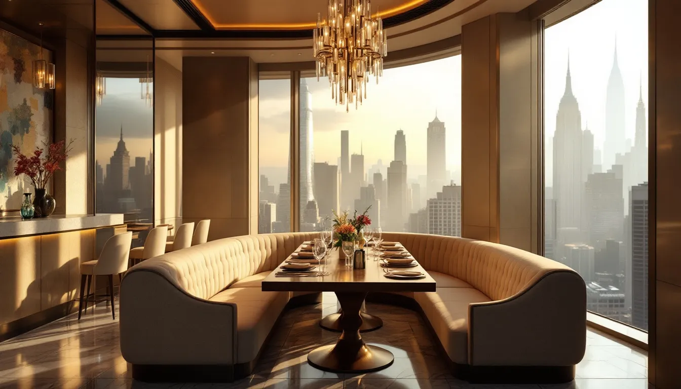 An elegant dining setting in Midtown Manhattan, perfect for exclusive dining experiences.