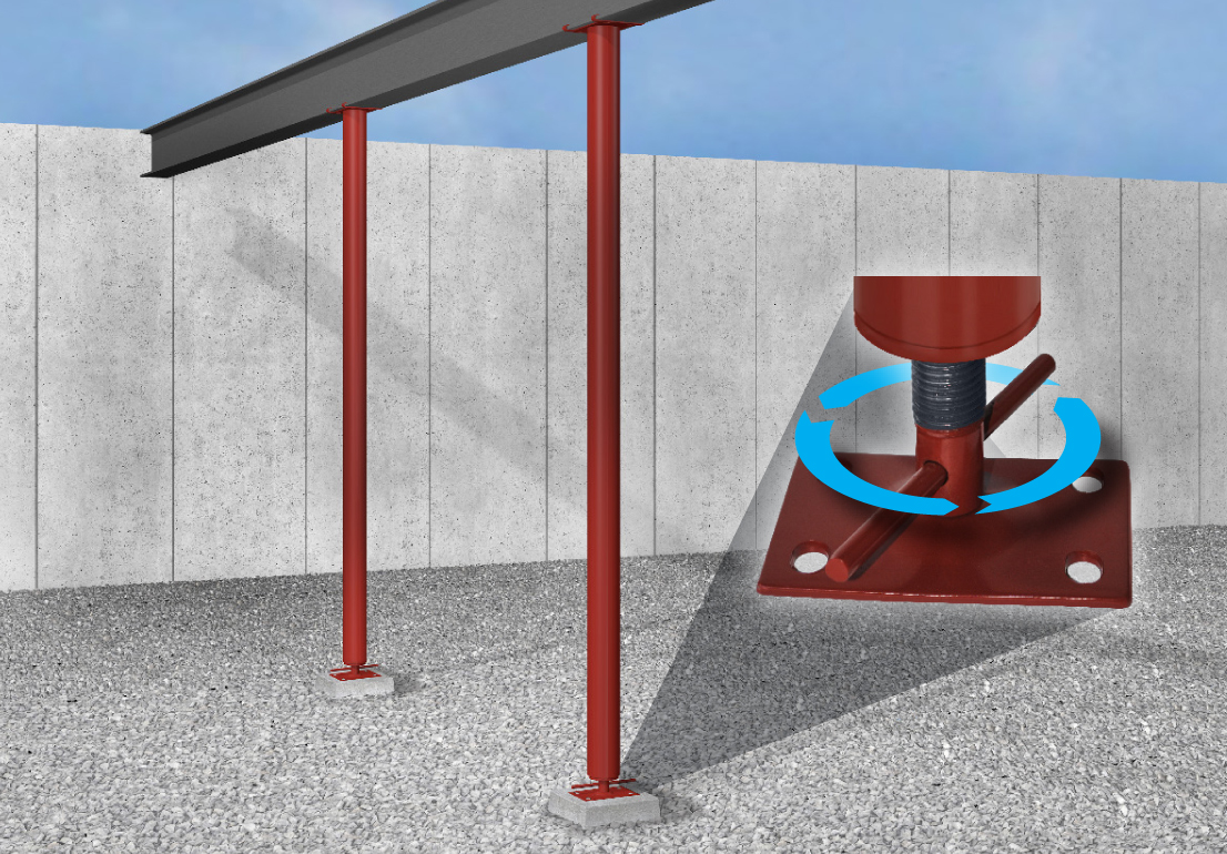 Adjustable steel columns in residential construction