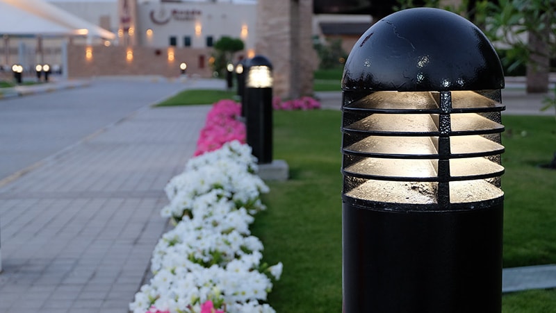 Bollard Lights Covering a University Campus