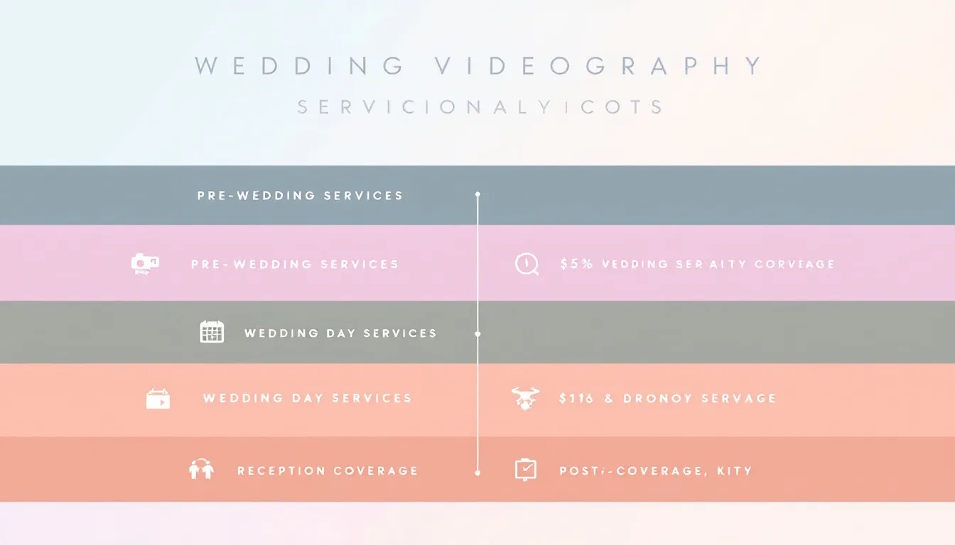 Additional services and their costs in wedding videography.