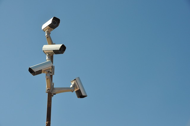 surveillance camera, mast, video surveillance