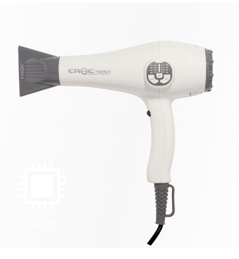 Introducing the Croc Premium IC Blow Dryer in White. This exceptional hair dryer offers advanced features and cutting-edge technology for exceptional drying performance. 