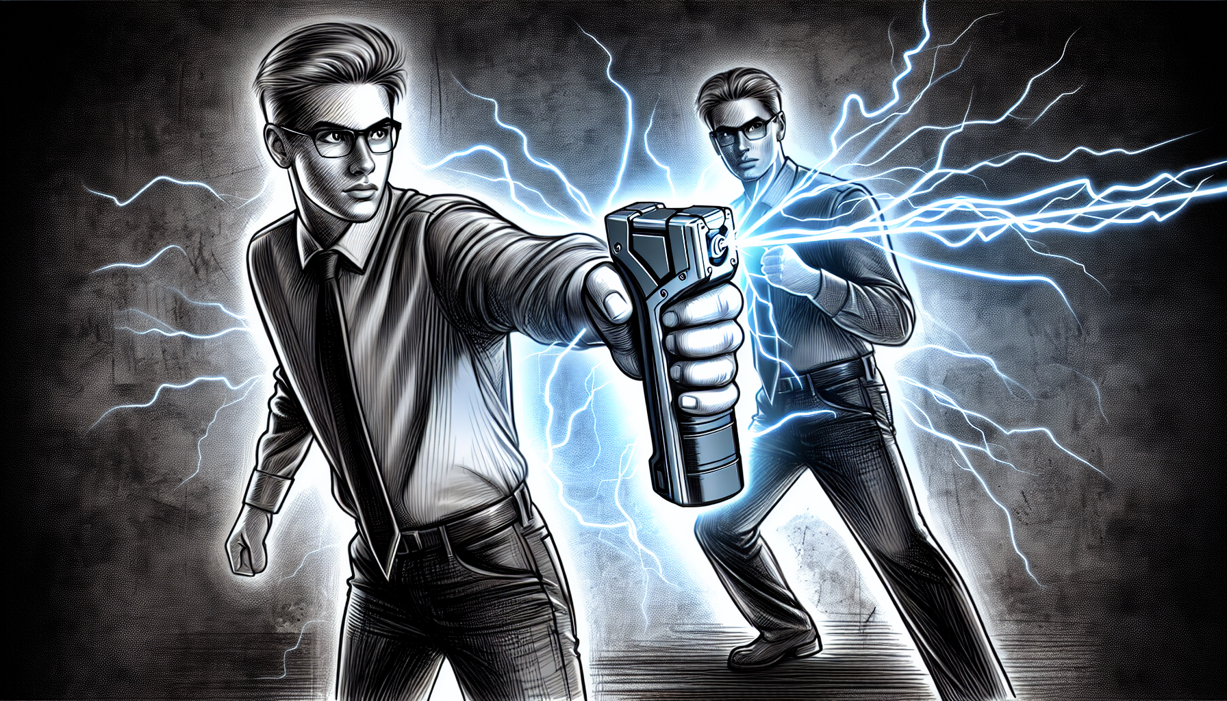 Illustration showing effective use of stun guns for personal safety.