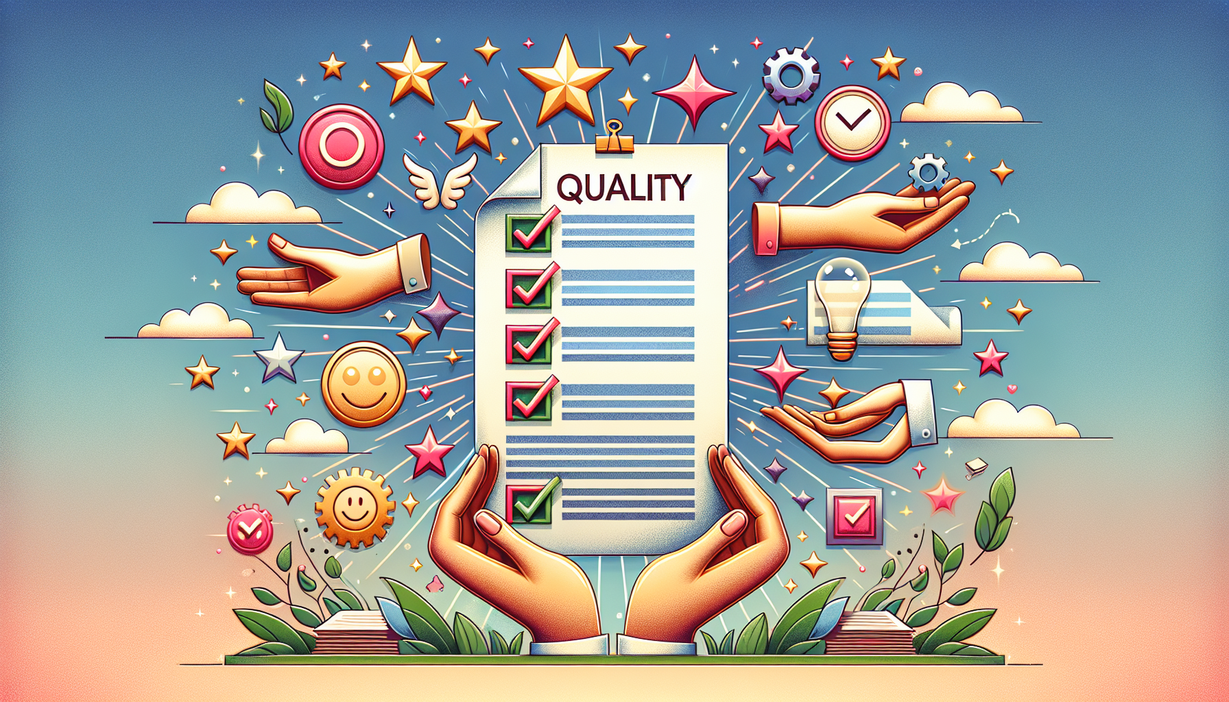 An illustration emphasizing quality assurance in AI to human text conversion.