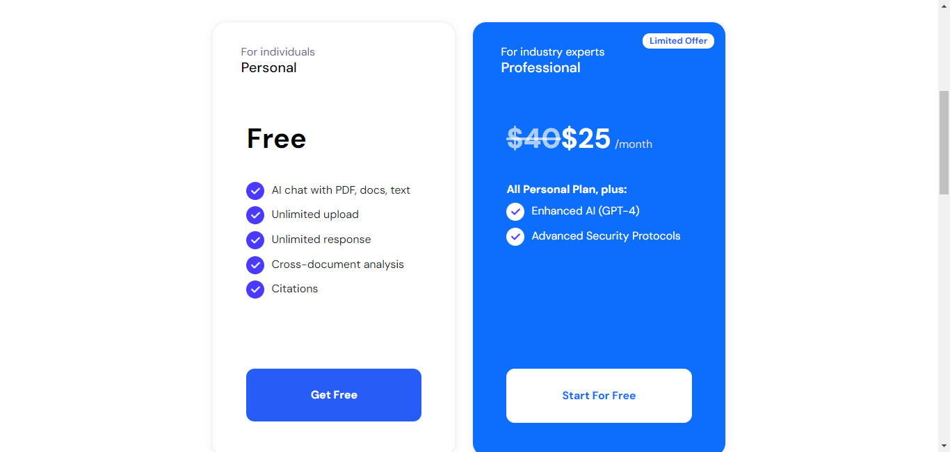 Pricing page  // 
