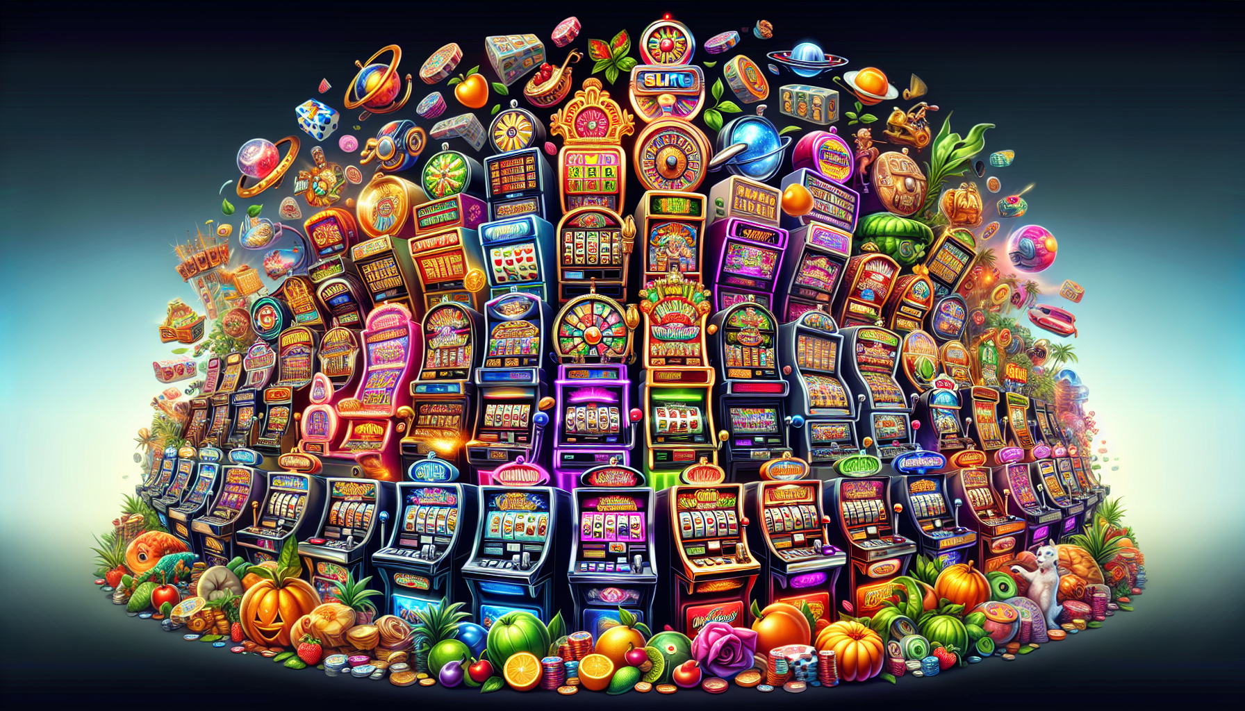 Illustration de machines à sous colorées sur Lucky31 Casino