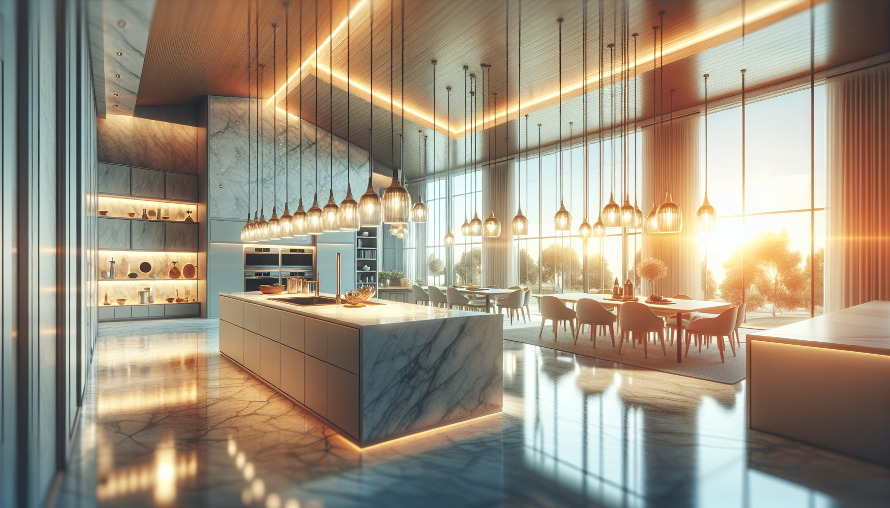 Artistic representation of a well-lit and spacious kitchen in a property