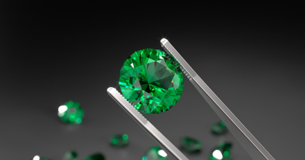 Emerald gemstones.