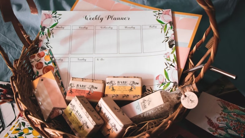 Care package with time management goodies 