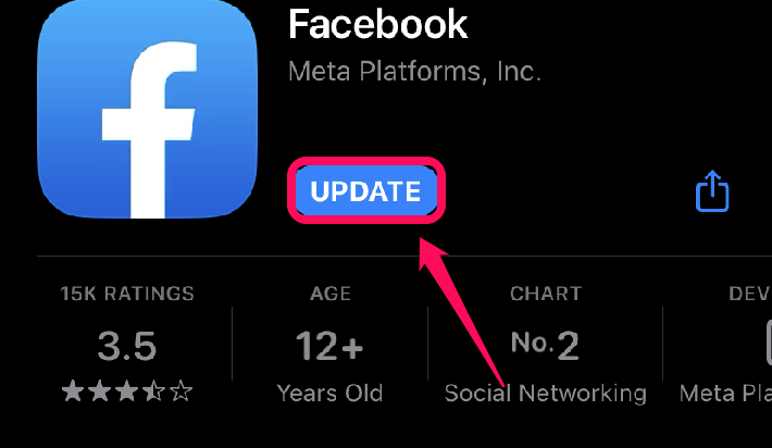 Image showing how to update Facebook