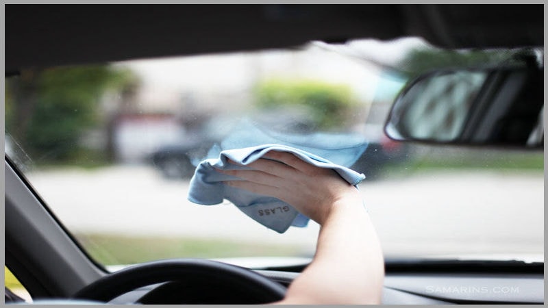 clean inside car windows and windsheild