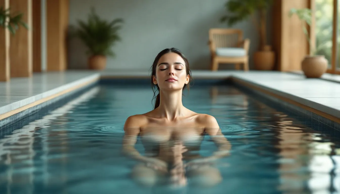 An individual in a cold plunge, demonstrating the mood-boosting effects of cold exposure.