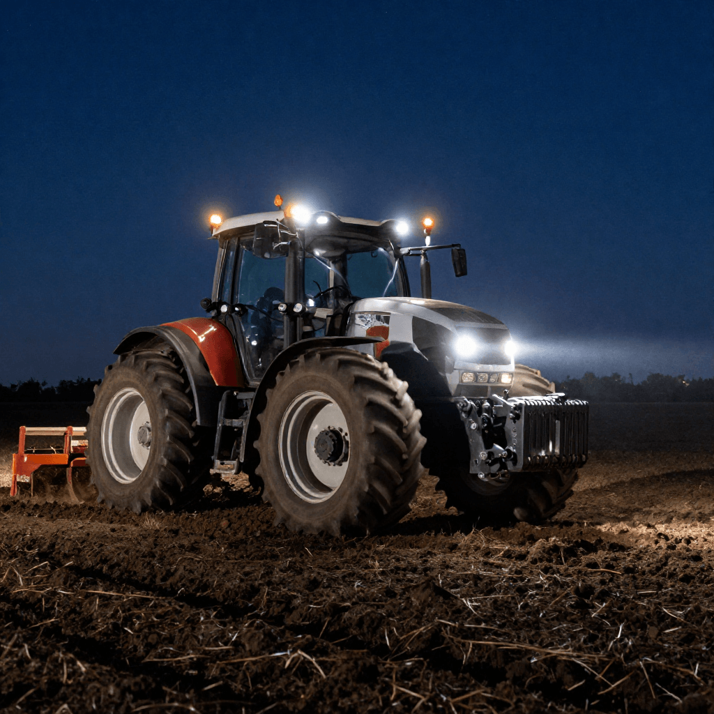 Tractor with LED work lights