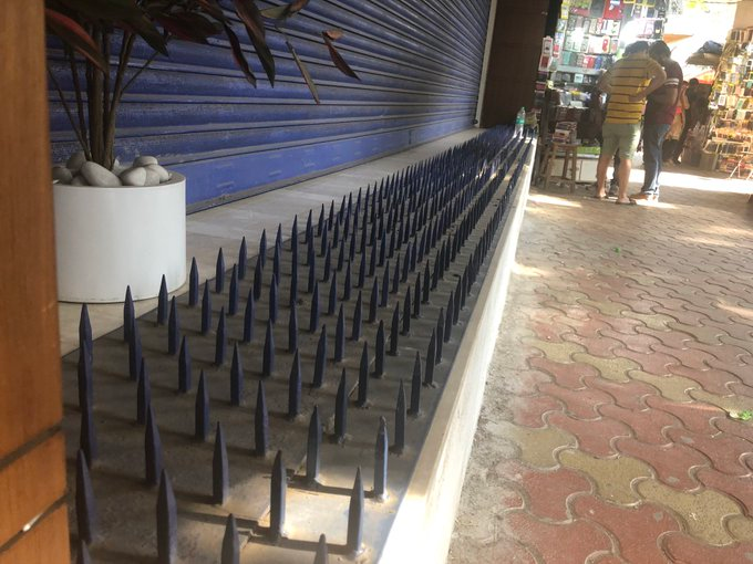 Anti-Loitering Spikes in Mumbai, India