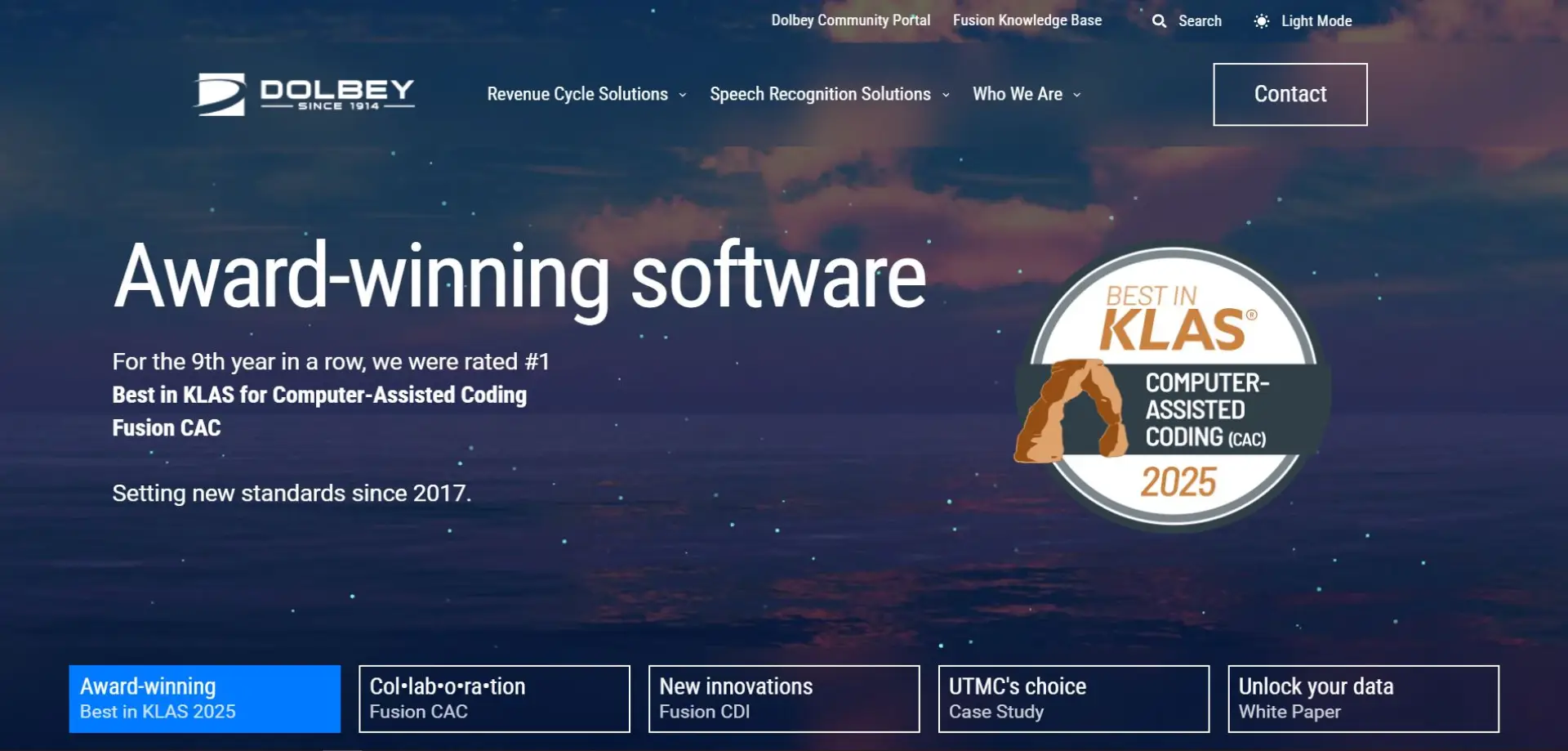 Homepage of Dolbey website