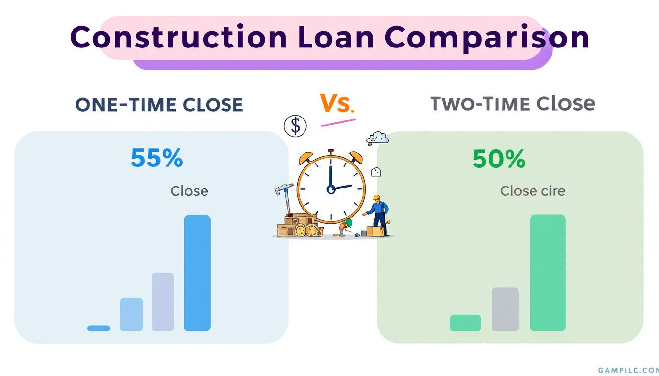 A cost comparison chart for one-time close vs two-time close construction loans.