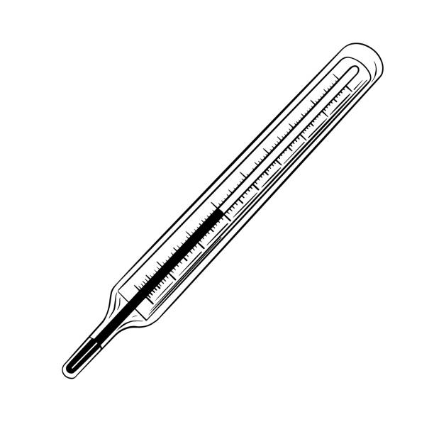 Illustration of a mercury thermometer