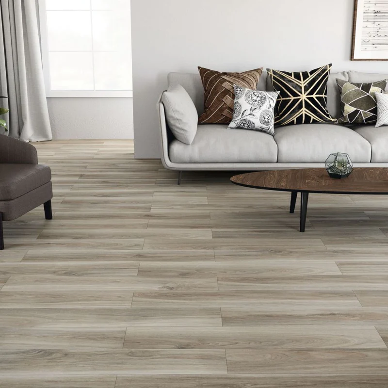 Banks Natural porcelain tile aligned in straight rows, highlighting a structured design.