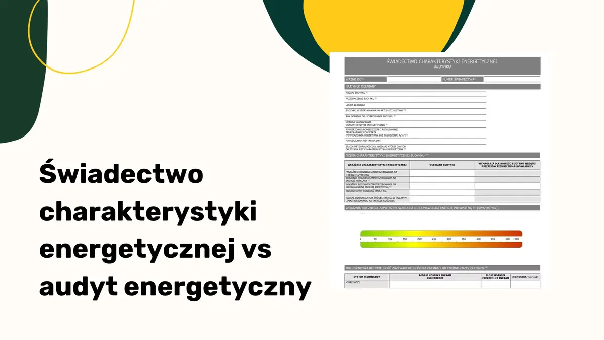 Świadectwo charakterystyki energetycznej vs audyt energetyczny