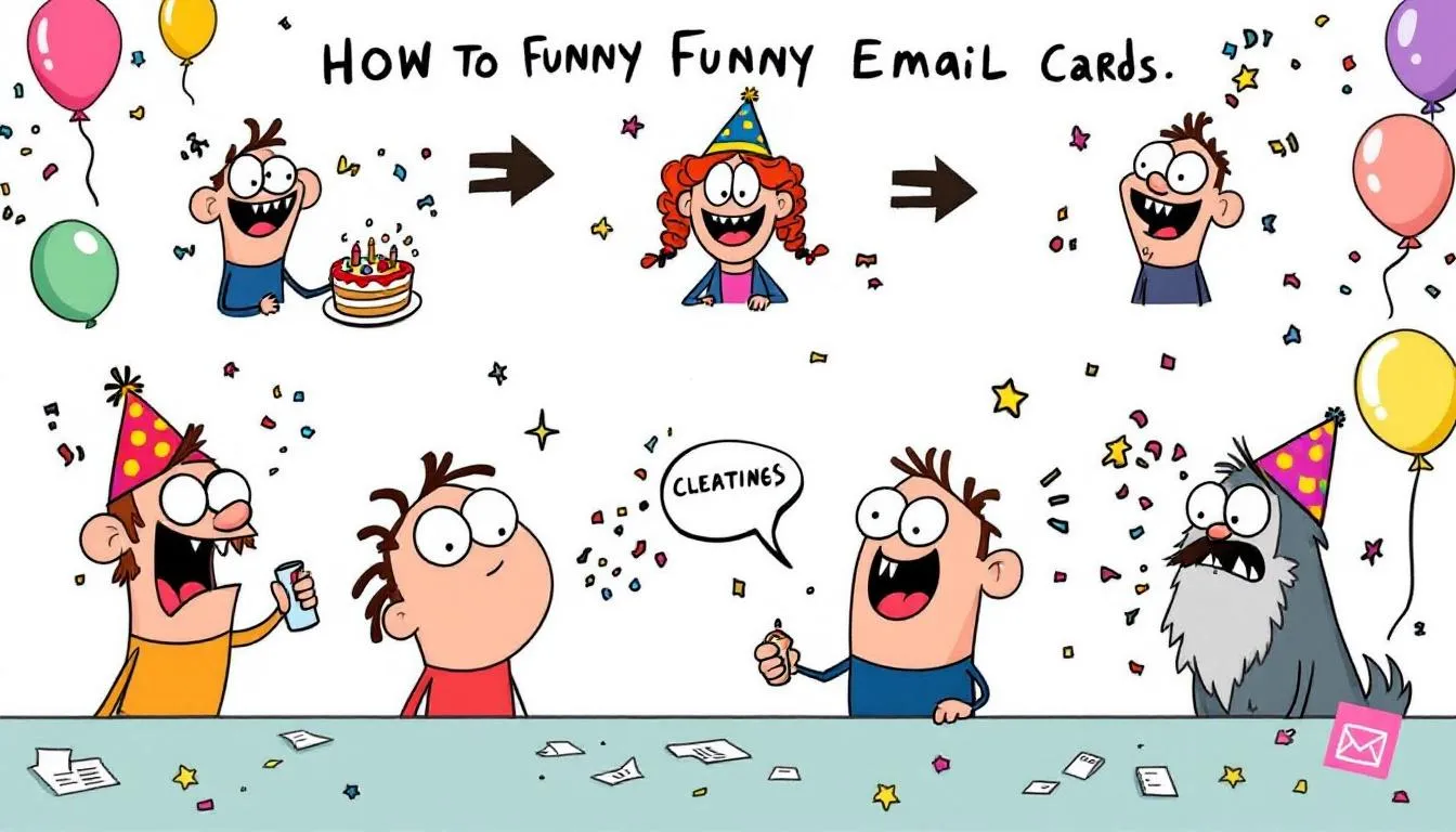 A step-by-step guide to creating funny birthday email cards.