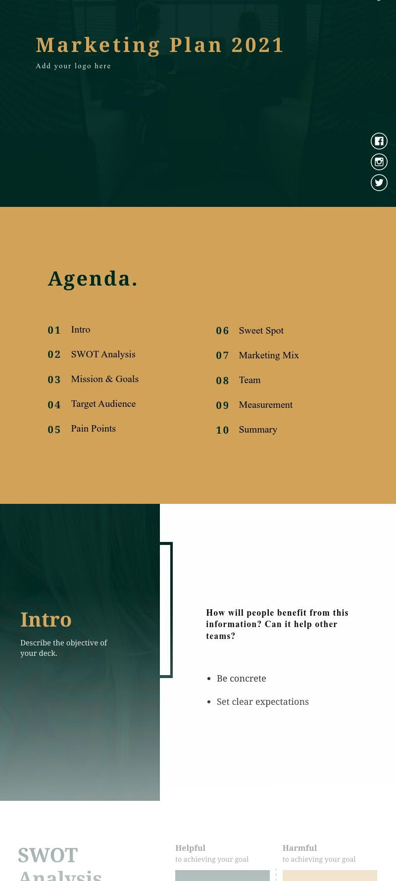 template for marketing plan from piktochart