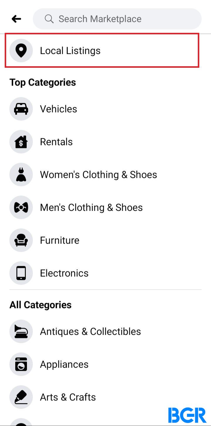 Local listings to hide ships to you items