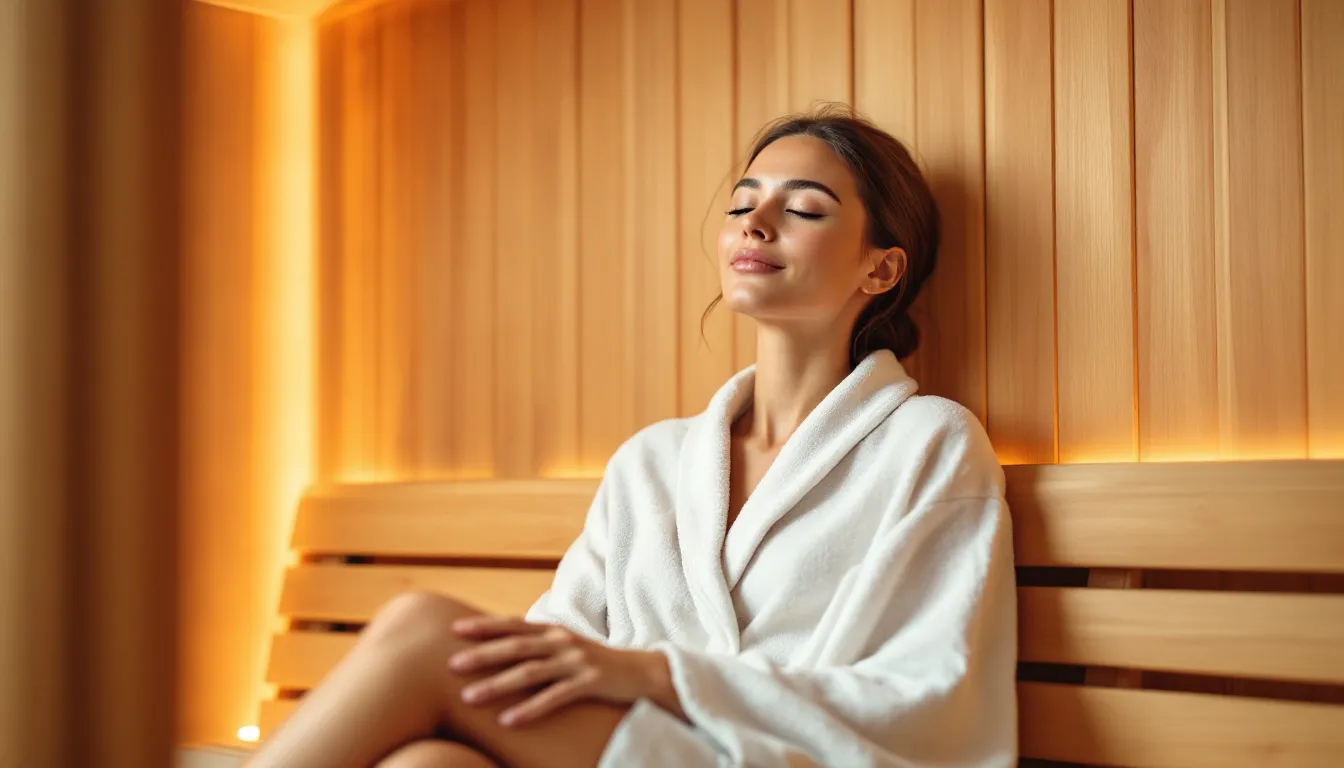 A person enjoying the health benefits of infrared sauna therapy.