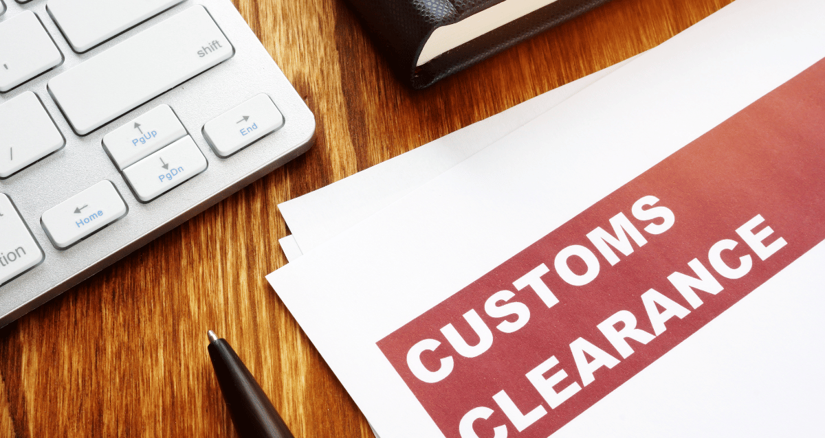 Depiction of customs clearance forms