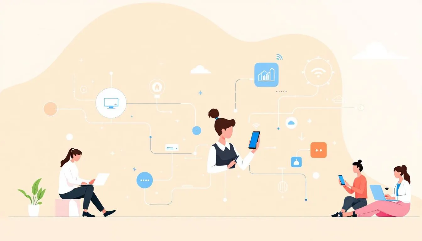 Illustration d'une PME utilisant des solutions de téléphonie mobile.