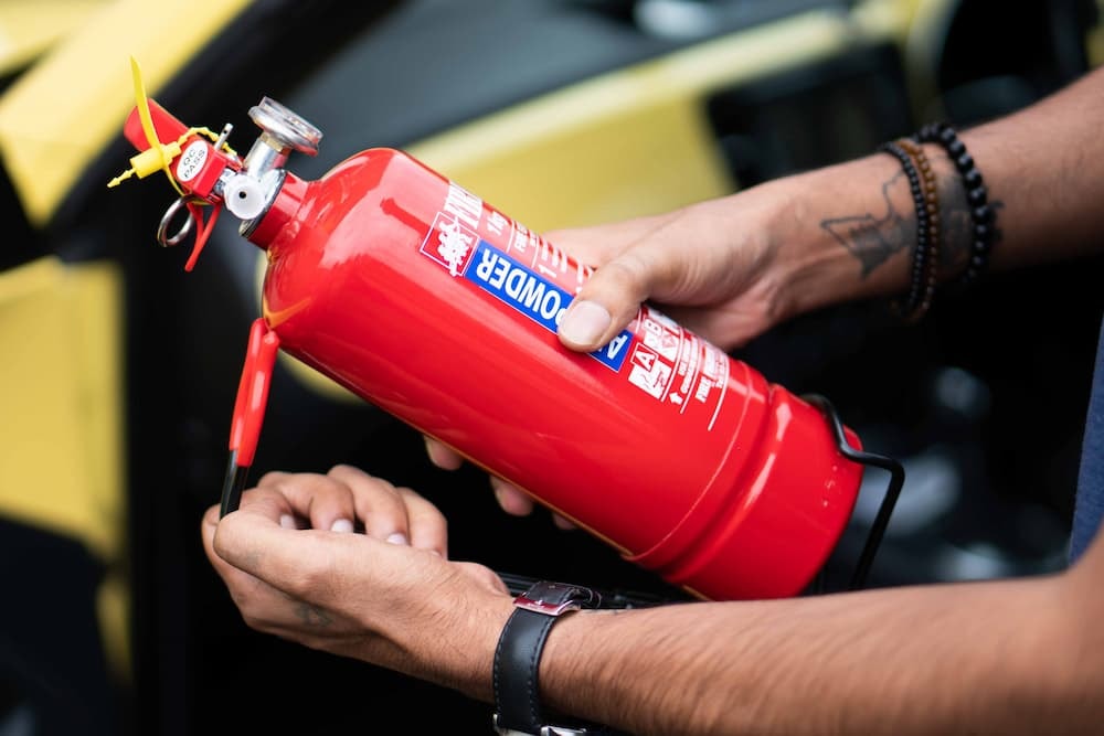 compulsory car equipment - fire extinguisher