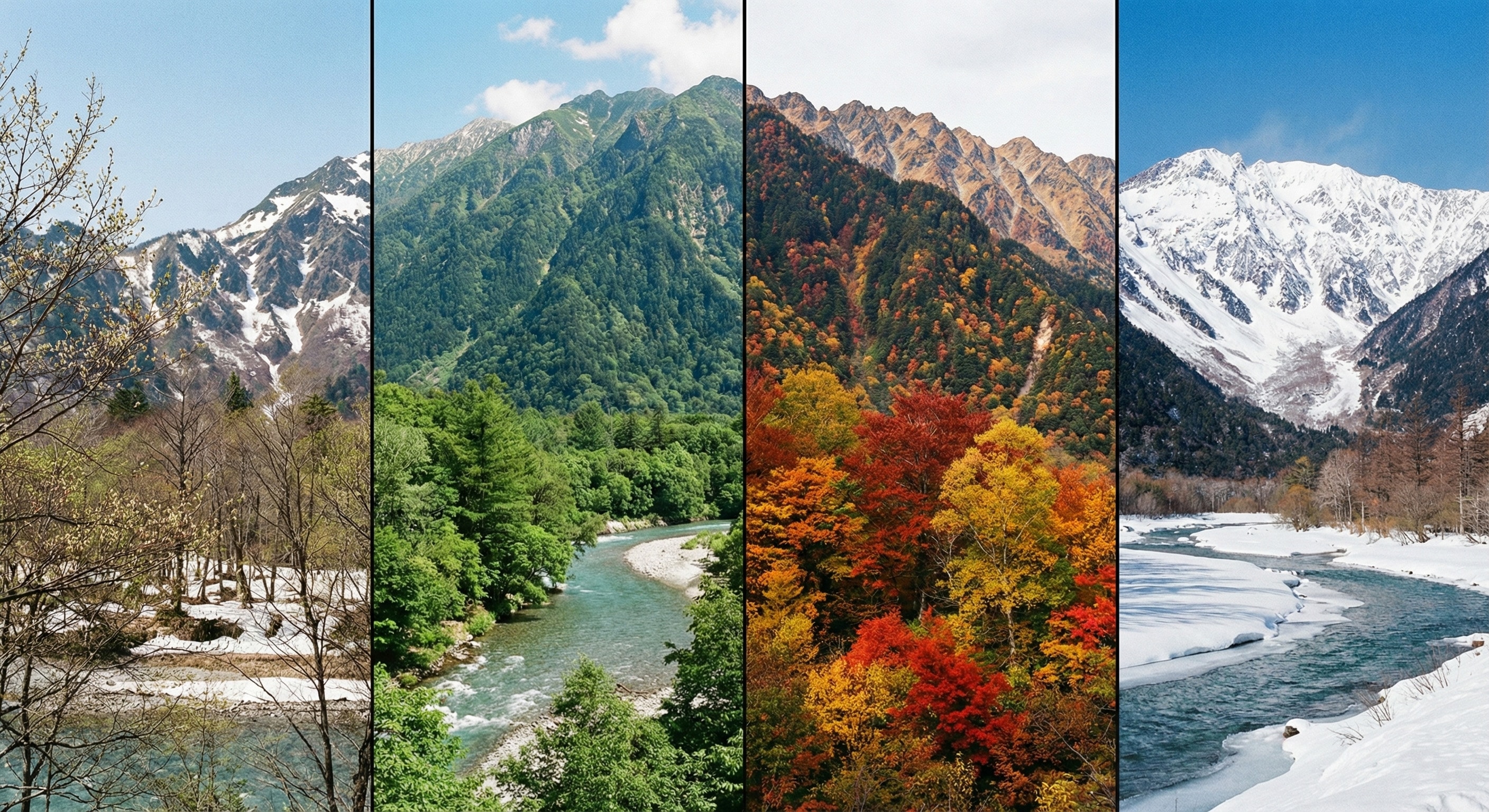 paysage de montagne 4 saisons