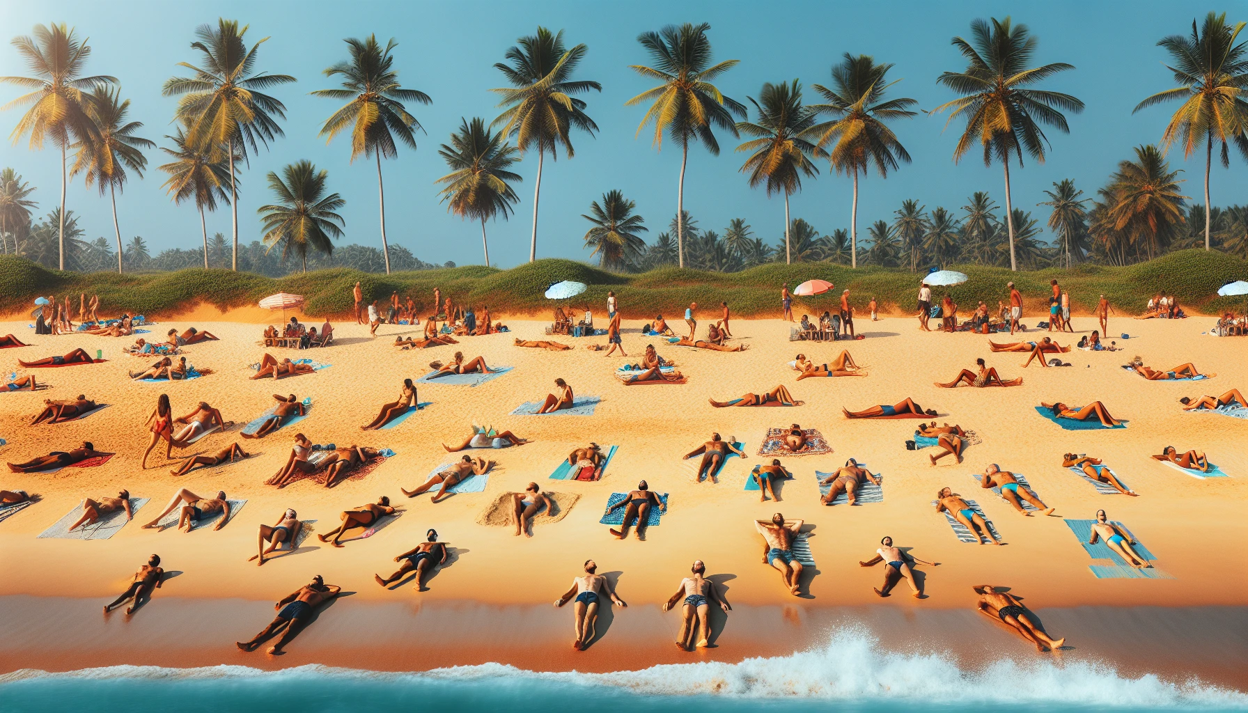 Sunbathers enjoying the tranquil atmosphere of Playa Brasilito
