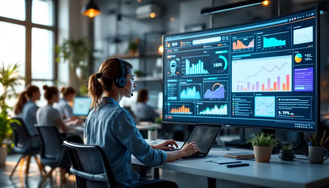 Das Bild zeigt ein HR-Team, das KI-Technologien wie maschinelles Lernen und Chatbots einsetzt, um Routineaufgaben zu automatisieren und den Recruiting-Prozess zu optimieren. Diese Innovationen verbessern die Candidate Experience und unterstützen das Recruiting-Team bei der Auswahl von Top-Kandidaten.